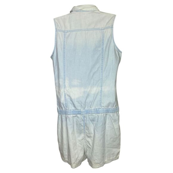 AG Adriano Goldschmied Romper Women S Blue Denim Chambray Pockets Light Wash NEW - Picture 2 of 10